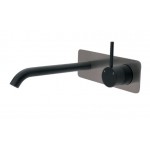 Kaya Up Wall Basin/Bath Mixer Set, Matte Black, Gun Metal Square Plate, 200mm Outlet Kaya Up Wall Basin/Bath Mixer Set, Matte Black, Gun Metal Square Plate, 200mm Outlet